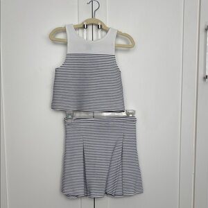 Polo by Ralph Lauren White and Navy Striped Kids Matching Set